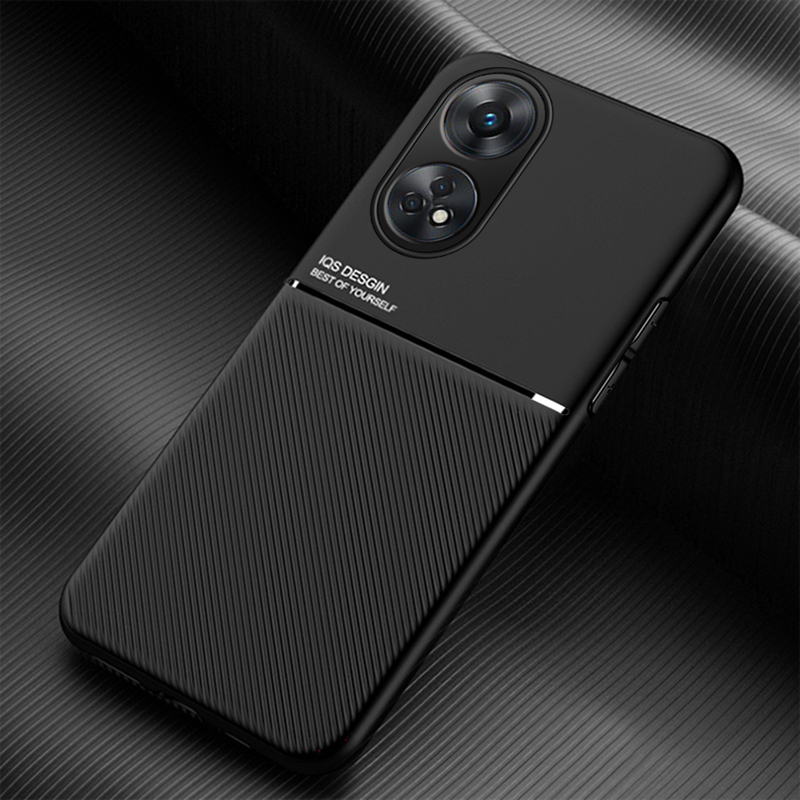 For OPPO A79 A78 A58 Case Protective Cover For OPPO A98 5G A17 A57 A57S A94 A95 Built-in Car Magnetic Holder Phone Coque Fundas: Neoprene / black