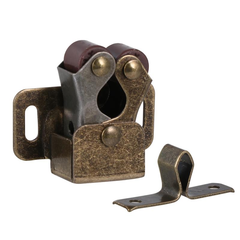 Lot de 20 loquets de porte à bascule, clip de verrouillage à bille pour placard, loquets de porte, perles de porte marron