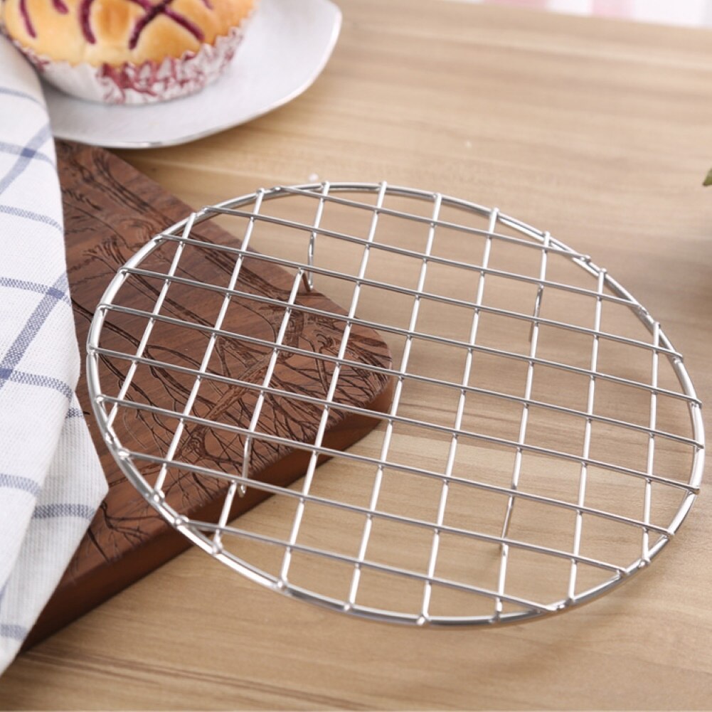 Stainless Steel Round Oil Draining Cooling Steaming Grids Grilling Rack barbecue BBQ meshes Cooling Rack baking Camping Tool