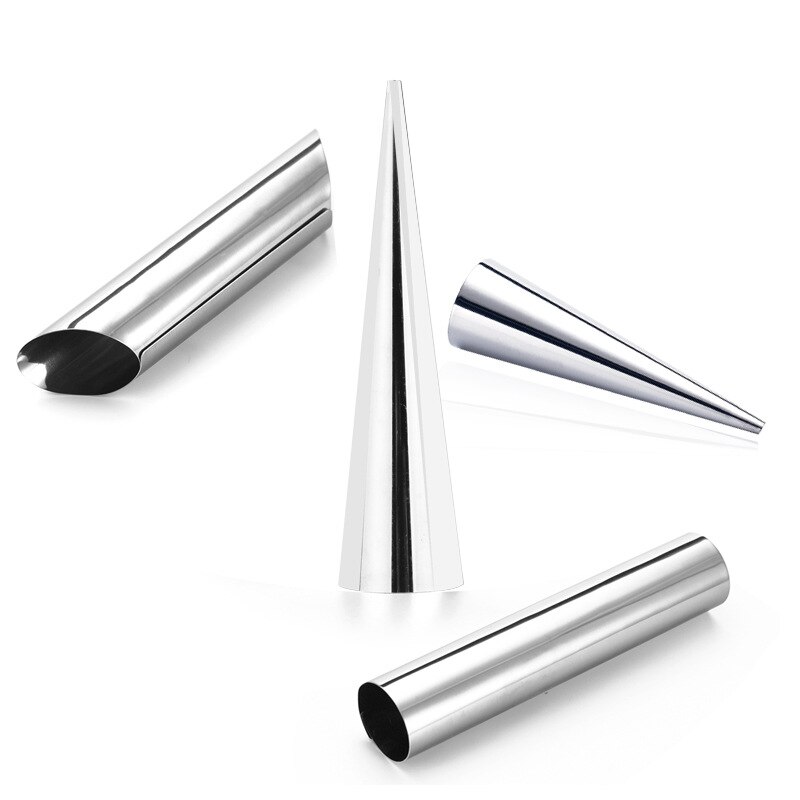 5pcs Baking Cones Stainless Steel Spiral Croissant Tubes Horn bread Pastry making Cake Mold baking supplies kitchen accessories