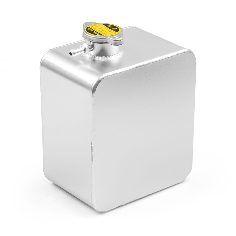 2L Litre Polished Alloy Header Expansion Water Tank &amp; Cap WATER HEADER TANK Coolant Overflow Tank Reservoir Kit