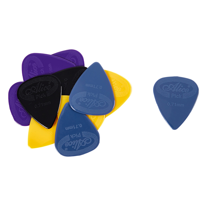 10 pièces Alice guitare médiator antidérapant noir blanc Nylon pour guitare électrique acoustique ukulélé accessoires: YELLOW