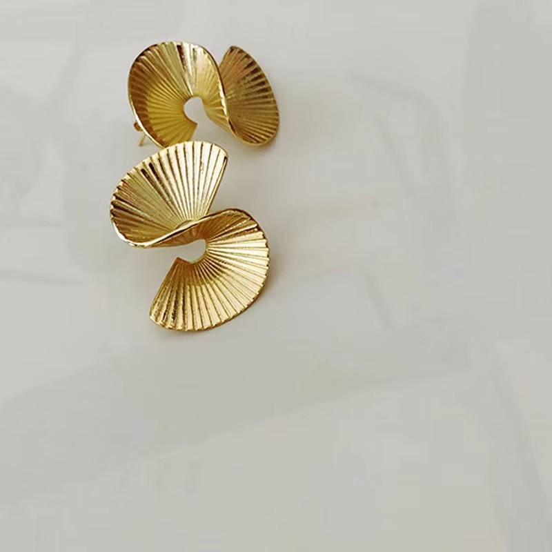 VENTFILLE-Boucles d'Oreilles Géométriques Incurvées en Argent Sterling 925, Bijoux en Forme de S, Bergame, Rétro, Unique, pour Femme et Fille, Directe: Black