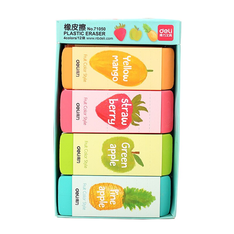 Potlood-Gum Cartoon Patining Cleaner Stofvrij Gratis Geen Spoor Studenstationery 4-Smaak Fruit Ruikt Grote Pils Kleurrijke Rubber
