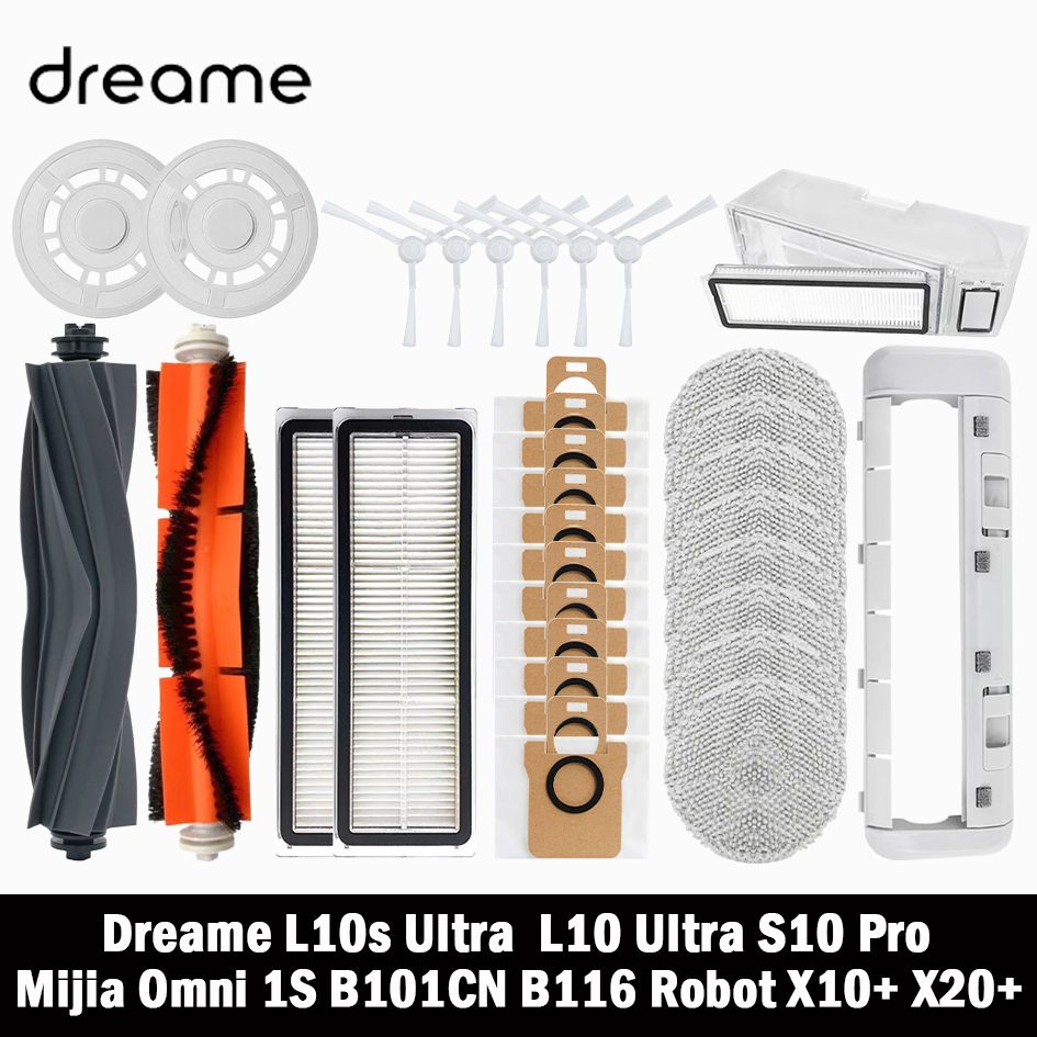 Dreame L10s Ultra / L10S Pro para XIAOMI Mijia Omni 1S B101CN B116 X10 + X20 + Robot repuestos de aspiradora cepillo lateral principal filtro Hepa