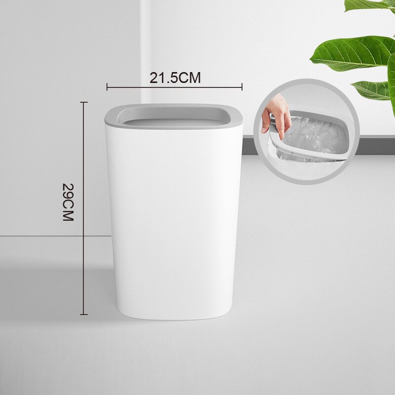 12L Nordic Plastic Vuilnisbak Garbage Dust Bin Opslag Emmer Papiermand Home Office Afvalbak Zonder Deksel Prullenbak: 5