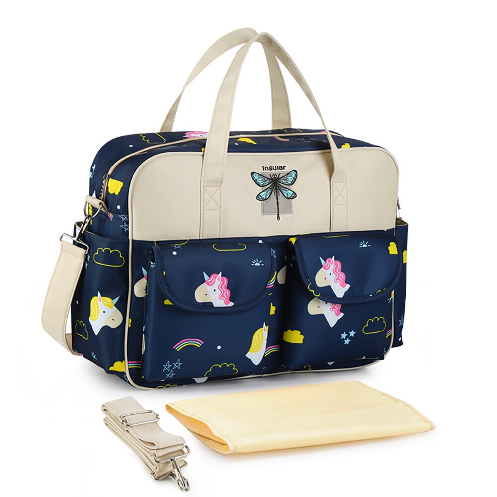 Baby Diaper Bags Maternity Bag Waterproof Messenger Printed Wet Dry Diaper Bag Baby Care Travel Stroller Bags: 1