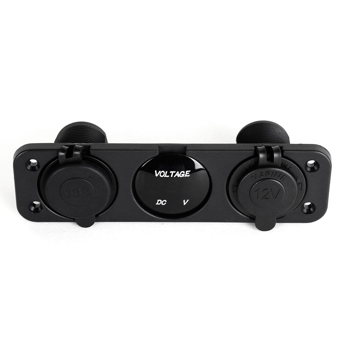 Dobbelt usb-stik oplader 2.1a+2.1a 12v cigarettænder led voltmeter 3 in 1 oplader panel til bil motocykel båd marine lastbil