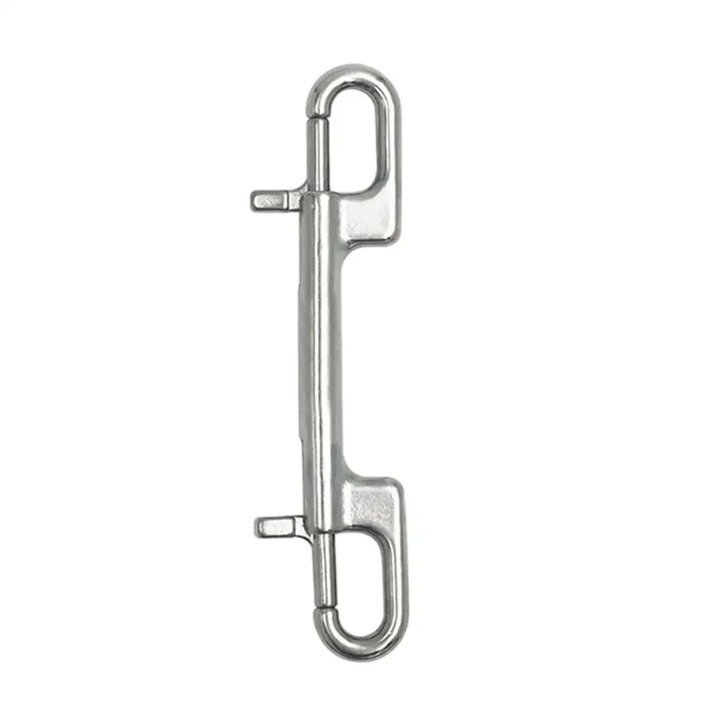 1PC 316 Stainless Steel Swivel Eye Bolt Spring Snap Hook Double Head Hook Marine Diving D Ring Snap Hooks With Swivel: WHITE