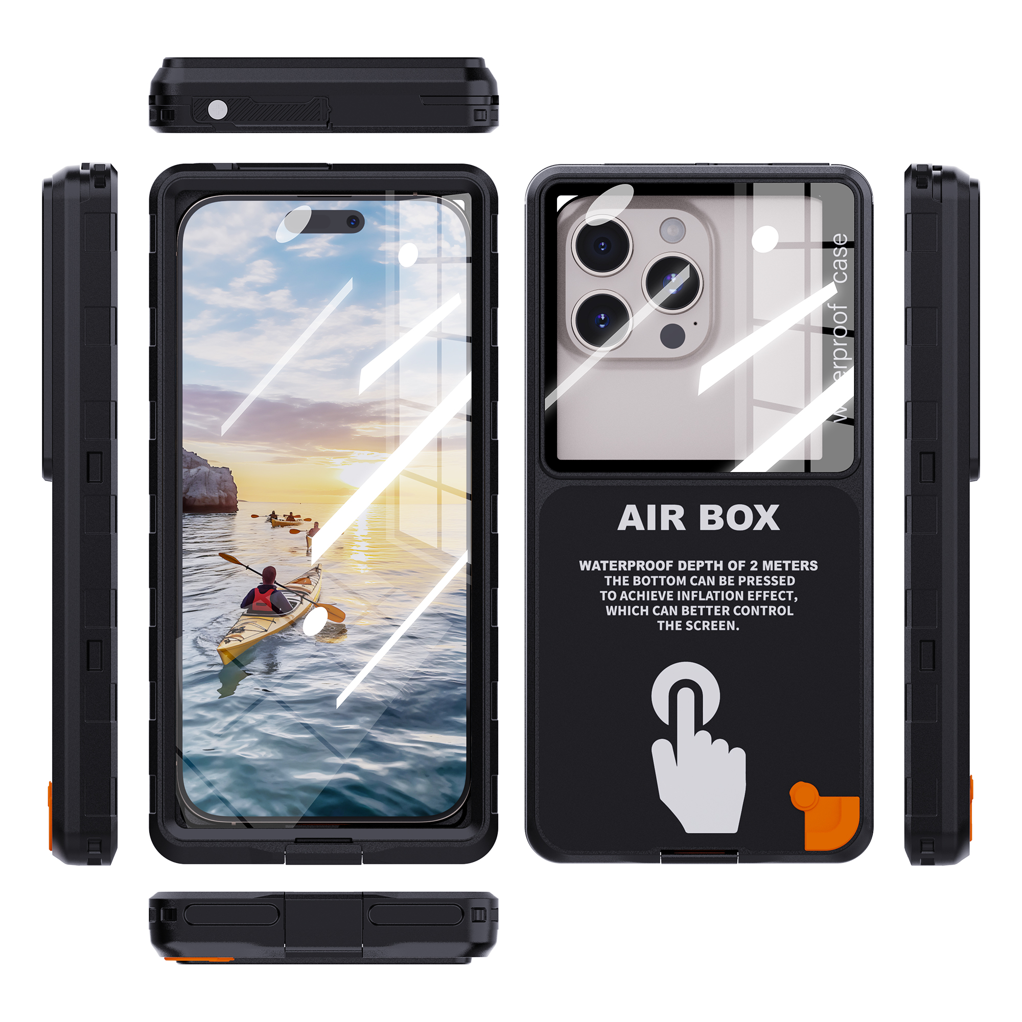 IP68 Waterproof Case for Samsung S10 S20 S21 S22 S23 S24 S25 Ultra A56 A36 A26 A16 A55 A35 A15 A54 A34 A14 A13 A53 Diving Cases: black