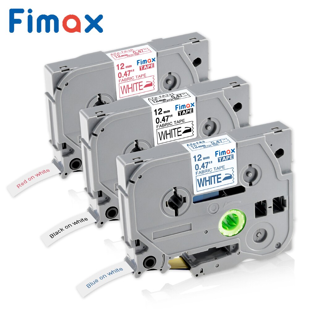 Fimax tzefa 3 kompatibel for brother p touch stoff stryke på etikettmaskin tze -fa231 tze -fa3 12mm for brother etikettskrivere tzfa 231