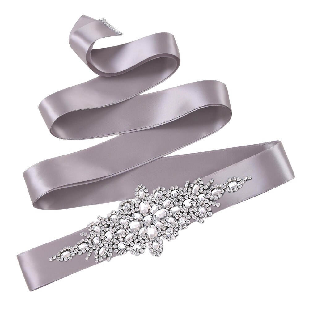 TOPQUEEN S01 Luxus frauen Gürtel Hochzeit Gürtel Zubehör Braut Brautjungfer Braut Schärpen Gürtel Für Abend Party Abendkleid Kleid: drak grau Schleife