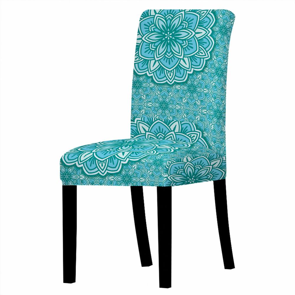 Housse de chaise élastique en élasthanne avec motif mandala et fleurs, housse de protection pour chaise à dossier haut, pour restaurant, fête de mariage, décoration de salle à manger: Style 4