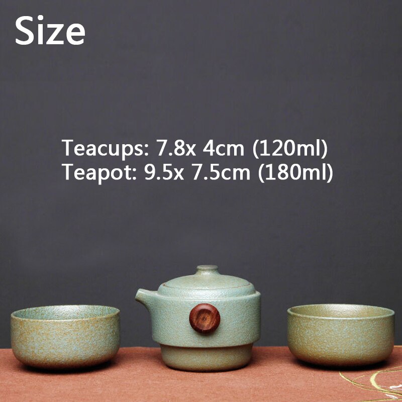 Travel portable tea set Ceramic personal teapot One pot two cup set Office travel portable ceramic teapot
