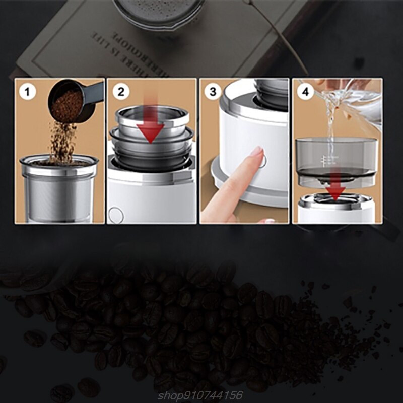 Machine à café électrique automatique N06 20, appareil à rotation manuelle avec filtre en acier inoxydable, pour le bureau et la maison, directe