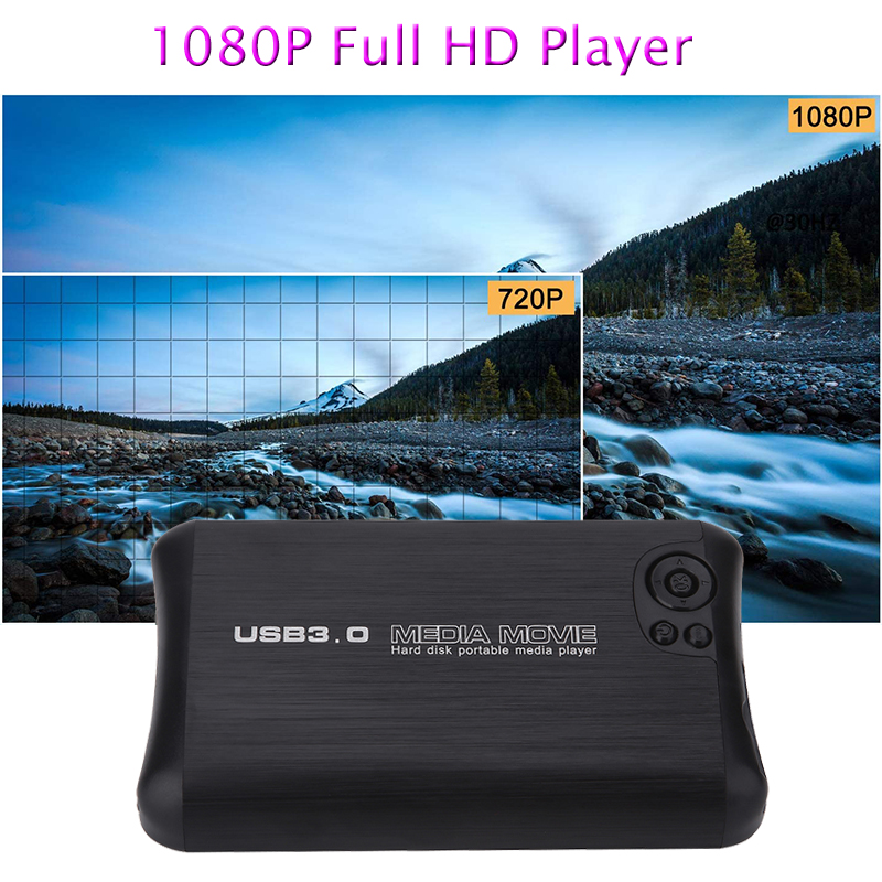 Lecteur multimédia HDD 1080P, SATA, 2.5 pouces, avec sortie HD/AV/coaxiale, pour disque U, carte SD, lecteur MP4