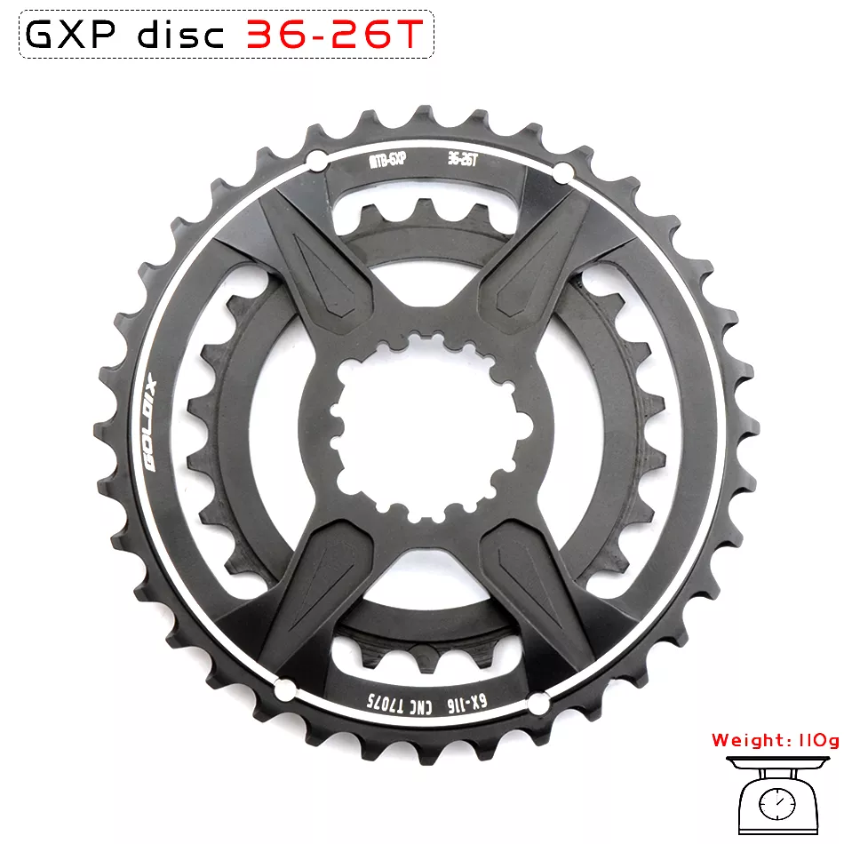 GOLDIX MTB GXP Bicycle Chainring Narrow Wide Mountain Bike Chainwheel 30T 32T 34T 36T 38T For SRAM GXP XX1 X9 XO X01 gx Eagle NX: 36-26T