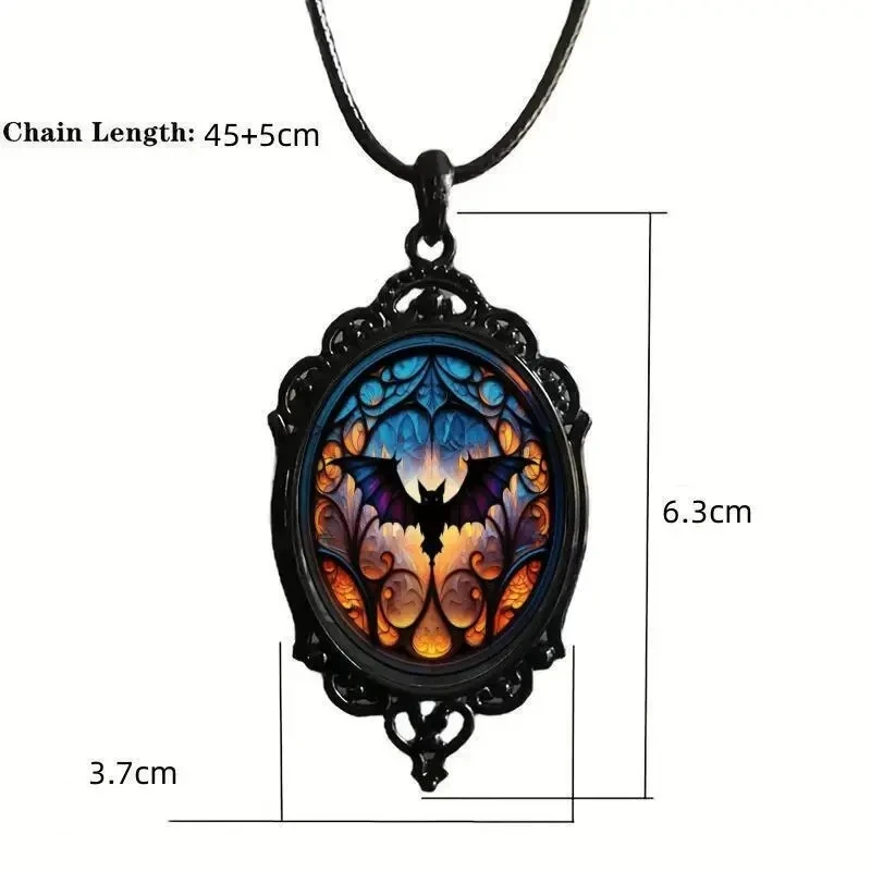 Collar gótico mago murciélago calabaza misterio mago vampiro murciélago collar joyería de Halloween accesorio bruja cuerda cadena gargantilla