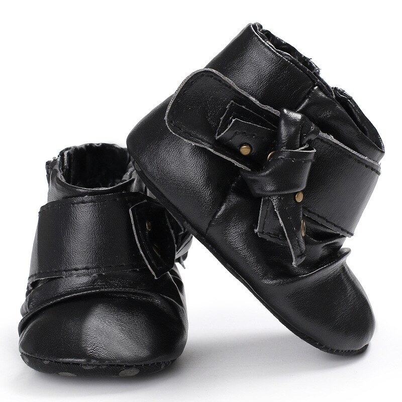 Inverno quente do bebê da menina sapatos de couro do plutônio rendas-up sapatos de pele macia prewalker andando da criança do bebê meninos sapatos botas de inverno para o bebê