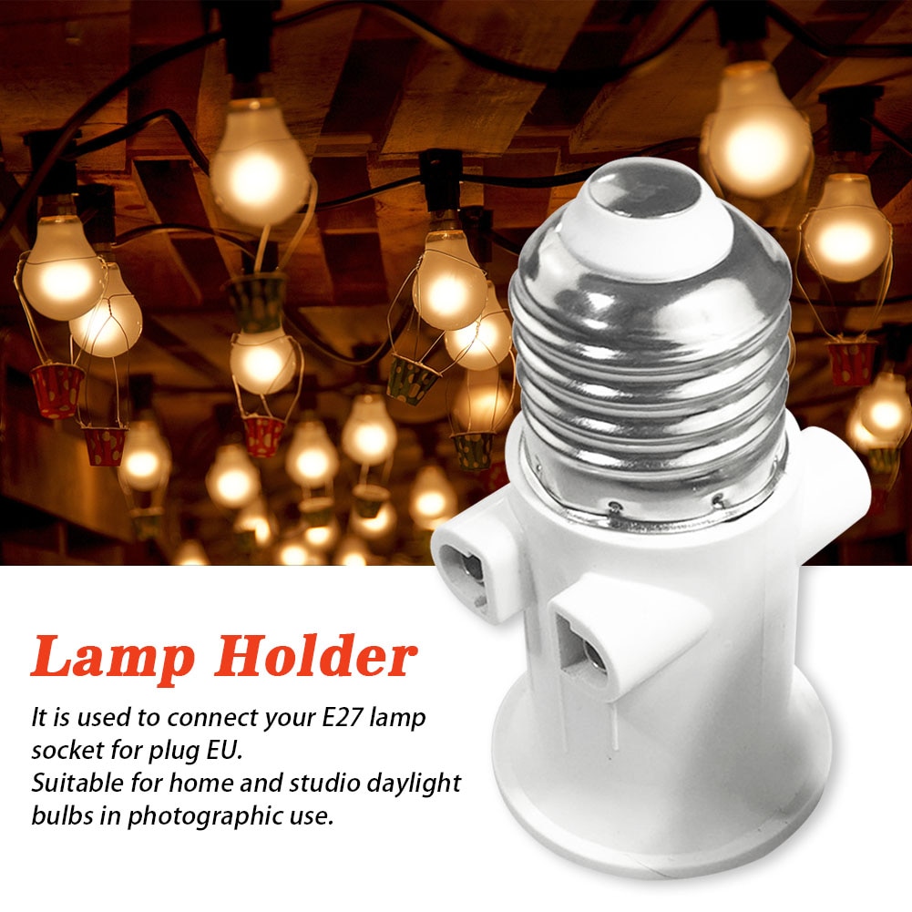 E27 eu lampeholder sikker hjemmelysfatning  ac100v 240v 4a led-pære adapter basestik konvertering varmebestandig skrue