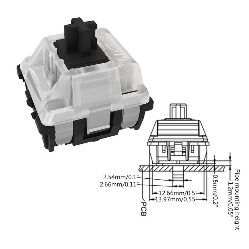 Gateron-interruptor óptico para reemplazar Teclado mecánico, GK61 SK64, azul, rojo, marrón, negro, amarillo, eje M5TB