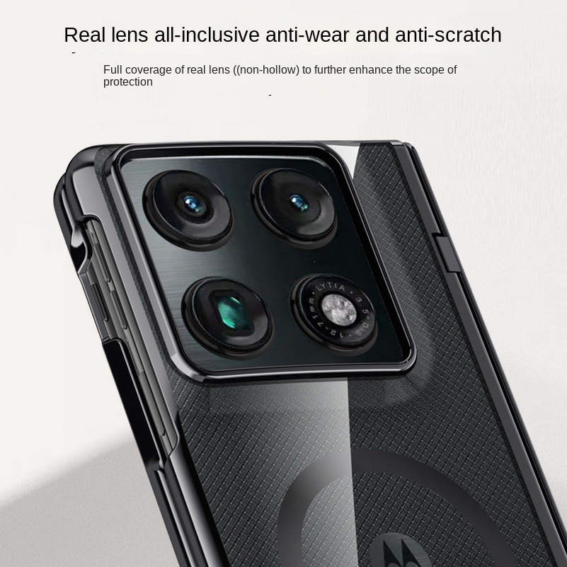 Con anello magnetico, protezione per schermo trasparente in vetro temperato, custodia per Motorola Razr Fold con coperchio posteriore a molla