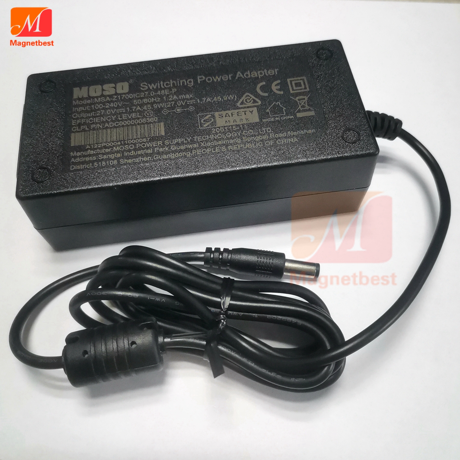 Original MOSO 27V 1.7A Adapter Charger AC DC Transformer Switching Power Supply With EU US AU UK Cable Cord 5.5*2.1mm Converter