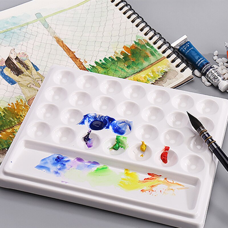 Paleta de acuarelas de artista de cerámica, paleta de cerámica Gouache en forma de rosa, hueso, China, suministros de pintura en forma de flor