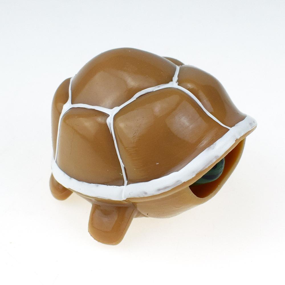 Nyhed halloween sjove gadgets legetøj udluftning antistress mærkelig skrumpende skildpadde til at klemme udluftningsskildpadde overfyldt stress: Khaki