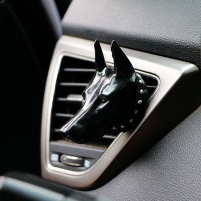 Dobermann Ornaments Car Vents Perfume Clip Air Freshener Automobile Interior Fragrance Decoration: Black