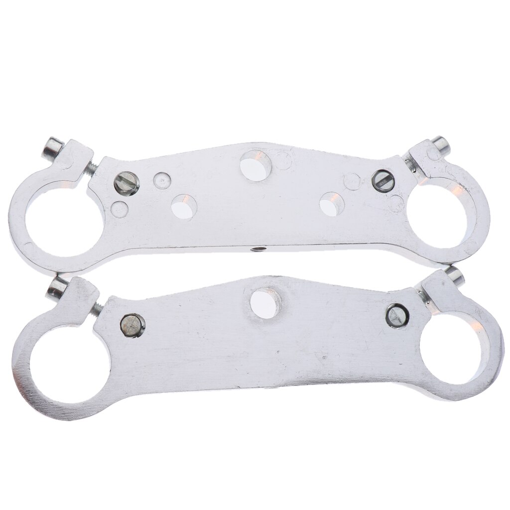 2 Pcs Heavy Duty Front Upper Triple Tree Steering Stem Fork Clamp 1&quot;