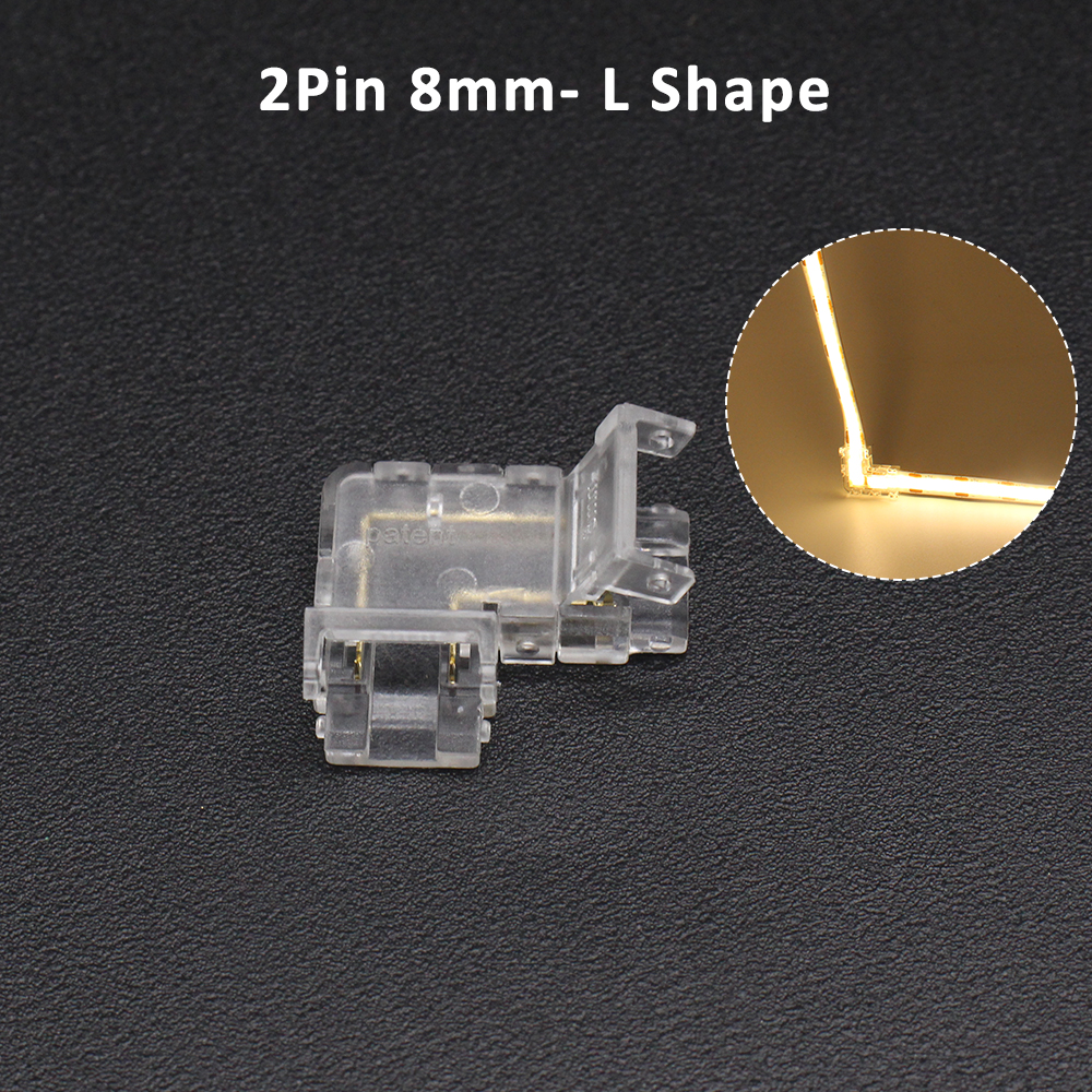 Conector de tira LED COB de 2 pines, 3 pines, 4 pines, Terminal de cable de extensión, conectores LED para luces de cinta flexibles RGB CCT COB de 5mm, 8mm y 10mm: Gris oscuro