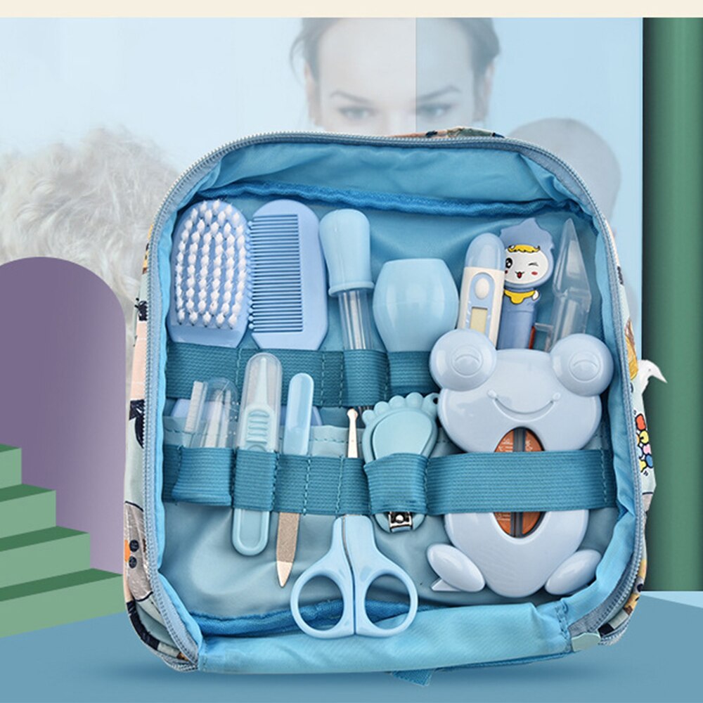 Baby Care Product Nasal Suction Device 13 Pieces of Cartoon Cloth Bag Set Baby Nail Clippers Manicure Scissors for Baby