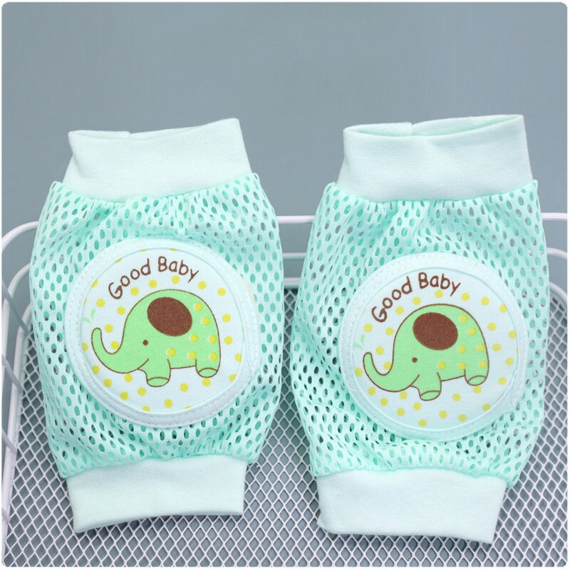 Bébé genou protecteur fille garçon coude ramper coussinets bambins bébé coussinets de sécurité maille respirant maille jambe garde genouillère pour les enfants: ElephantGreen
