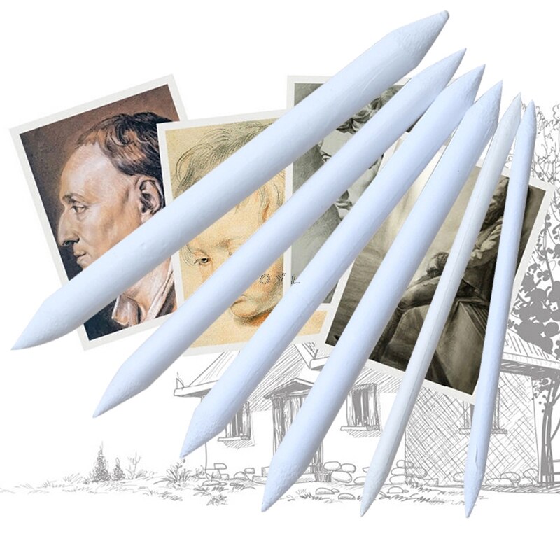 Tortillon-Herramienta de dibujo artístico, 6 uds., para difuminar y difuminar Tortillon Stump Sketch, 6 tamaños, Pastel