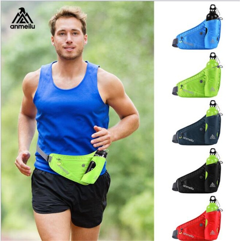 ANMEILU Mannen Vrouwen Running Taille Pack Hydratatie Riem Voor 710 ml Water Flessen Hip Pouch voor Marathon Running Wandelen Fietsen