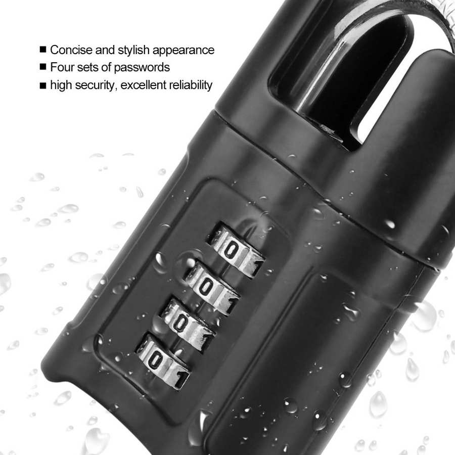 Cadenas à Code 4 Chiffres Pour Casier - Coque Renforcée - Étanche - Avec étiquette Marquable - Noir