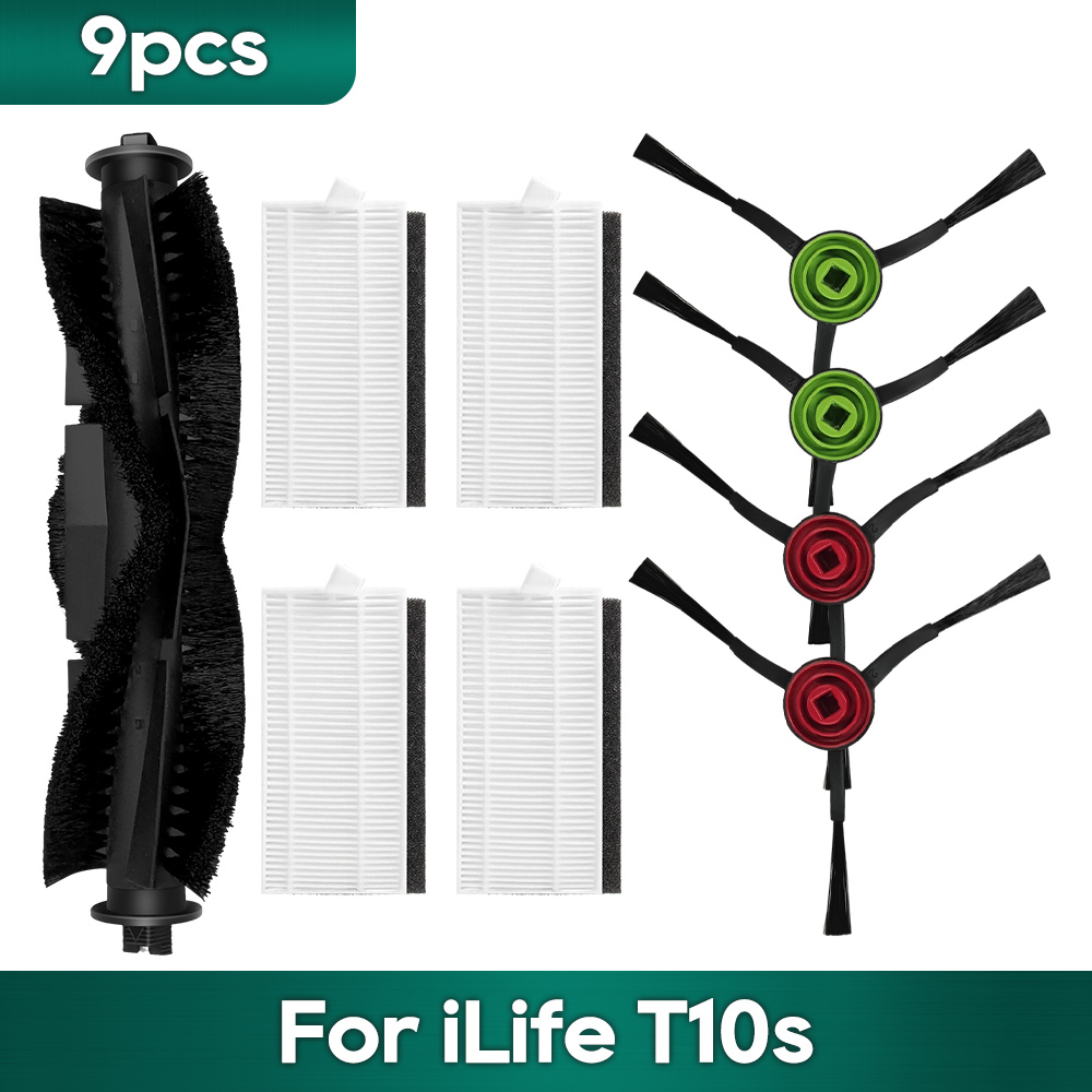 Compatible For iLife T10s Robot Vacuums Replacement Spare Parts Accessories Main Side Brush Hepa Filter Mop Cloth Wipe Dust Bag: Orange