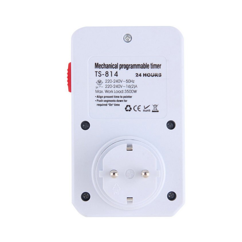 24 Hour Mechanical Electrical Plug Program Timer Power Switch Socket Energy Saver EU Plug White Color