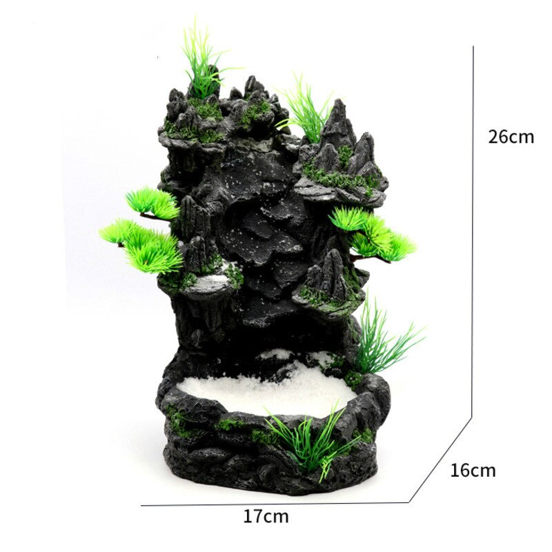 Akvarium dekoration tillbehör fisk tank landskapsarkitektur konstgjorda vattenfall rockery ornament aquascape dekor med gratis kvicksand: Default Title