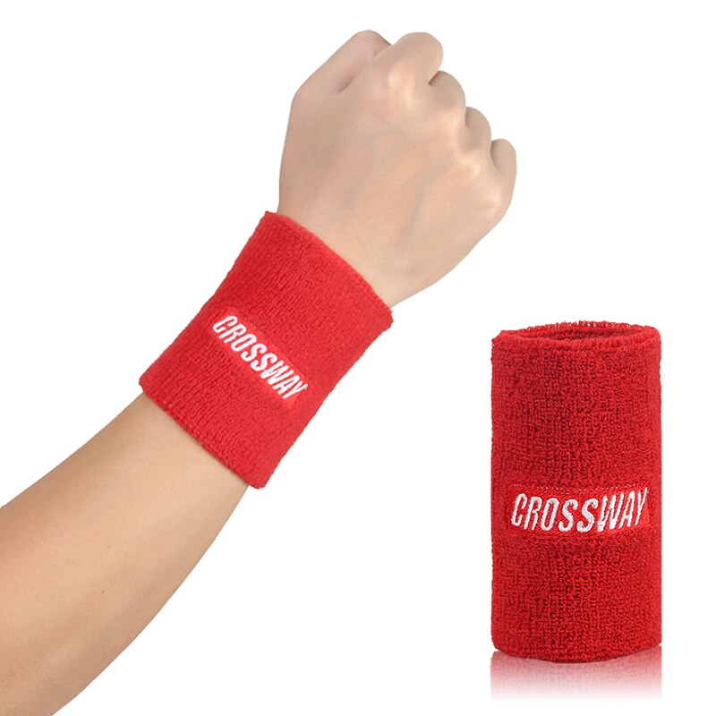 CROSSWAY-muñequera deportiva Unisex, muñequera deportiva de algodón con absorción de sudor para el brazo y la muñeca: red