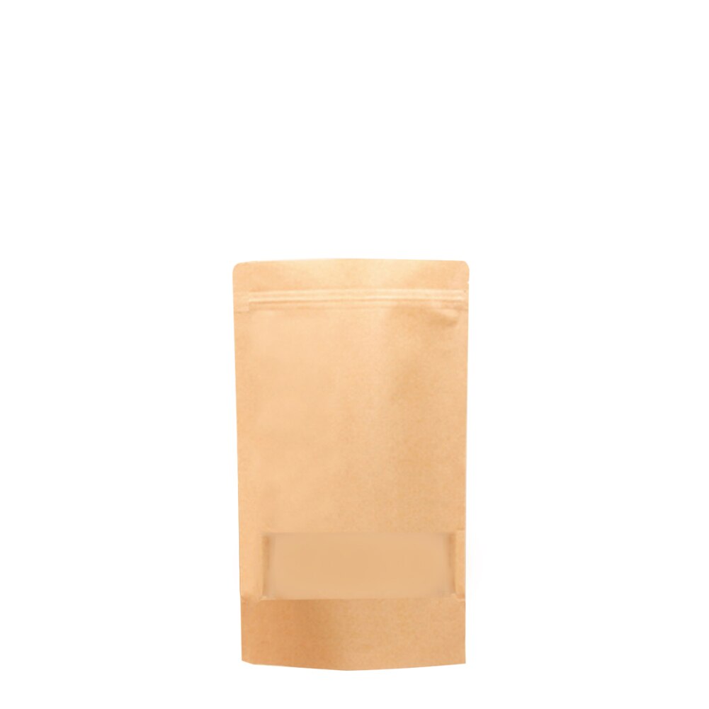 50Pcs/Set Kraft Zip Lock Stand Bags Tea Coffee Bean Candy Food Storage Pouch organizador cocina emballage cadeau Candy Paper bag: Yellow 9cm x 14cm