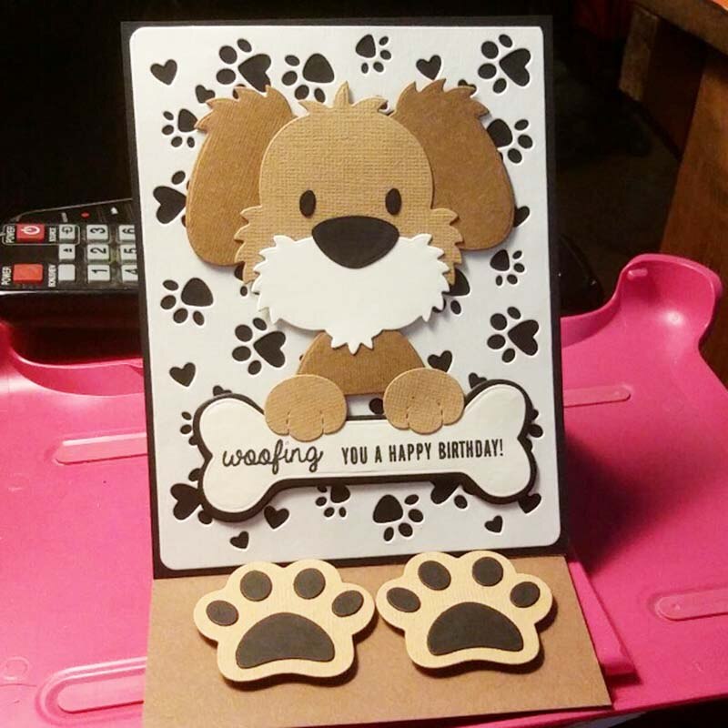 Dyr manke hund metall skjæringe dør scrapbooking album papir håndverk håndlaget kort sjablong kunst kutter