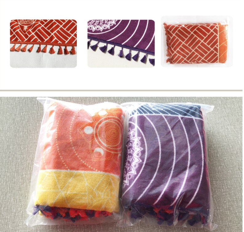 Mandala Meditatie Energie Regenboog 7 Chakra Tapijt Muur Opknoping Doek Bohemian Strand Mat Deken Yoga Shawl Mat Deken Douche