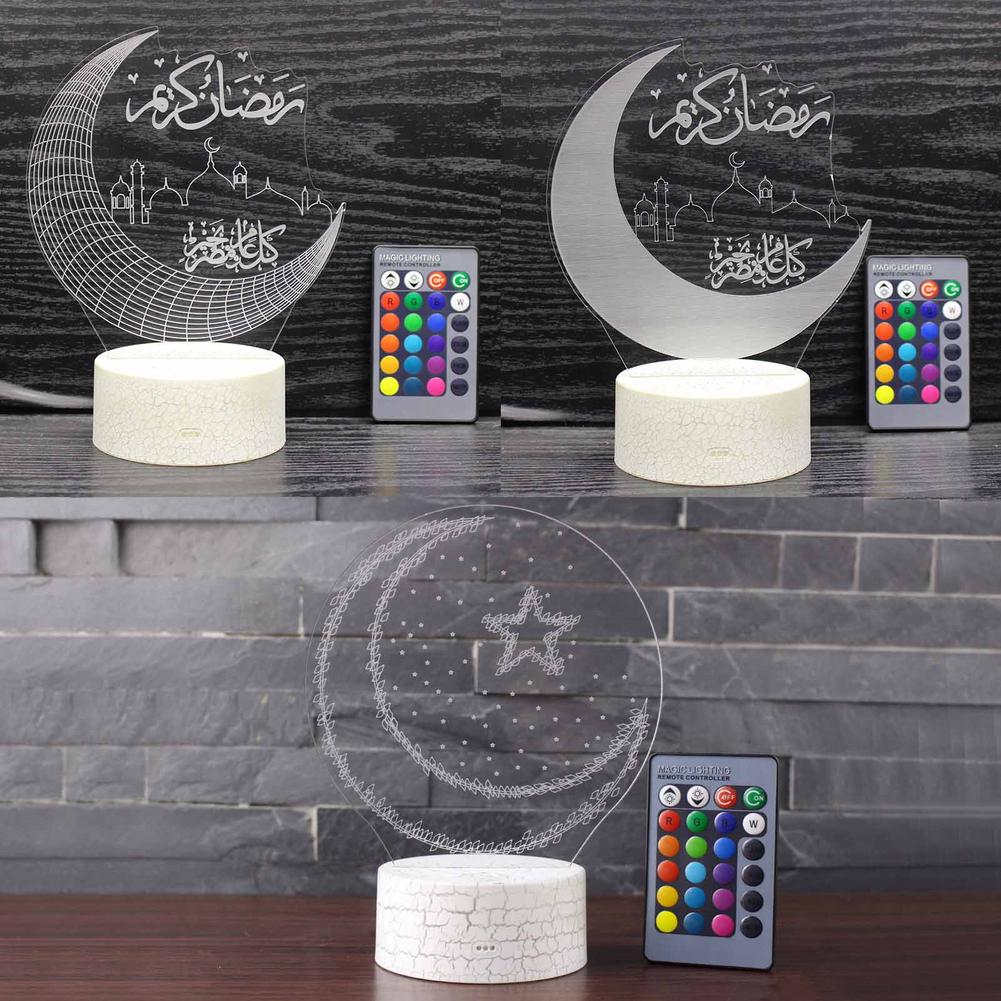 Ramadan Decoratie Licht Thuis Desktop Led Licht Afstandsbediening Kleurrijke Verlichting Islamitische Eid Mubarak Ramadan