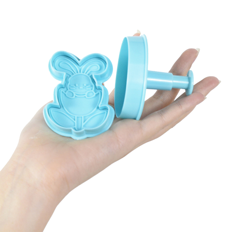 Happy Easter Bunny Egg Plastic Baking Mold Kitchen Biscuit Cookie Cutter Pastry Plunger 3D Fondant DIY Cake Decorating Tool