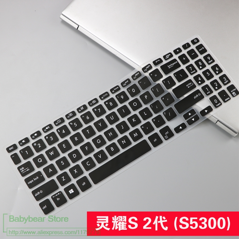 Til asus vivobook 15 r564da r564ub r564 r564ua r564fa r564u r564 da ub ua  fa 15.6 tommer tastaturbeskytter skin cover 15 tommer: Sort