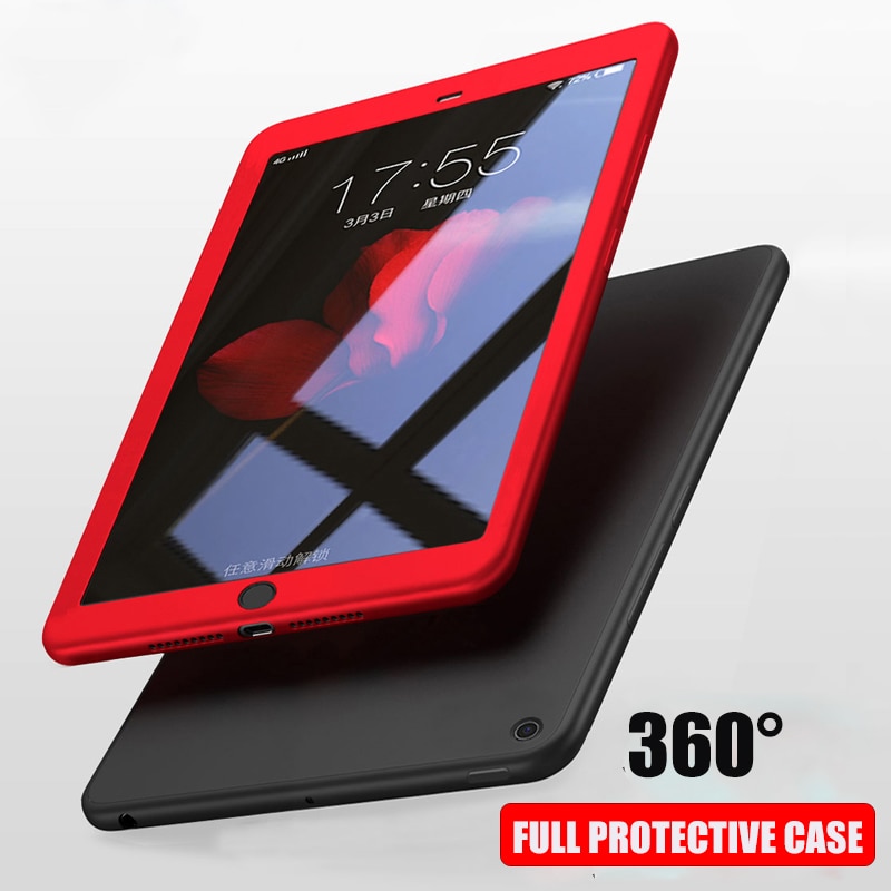 Étui de protection complet de luxe 360 pour ipad 2 3 4 cover  a1458 a1459 a1460 a1395 a1396 a1416 en verre trempé avec fond antichoc
