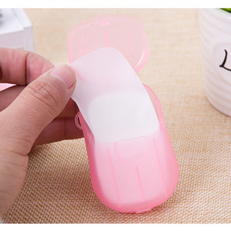 1 pc Doos Draagbare Wassen Slice Sheets Hand Bath Travel Scented Schuimende Papier Zeep