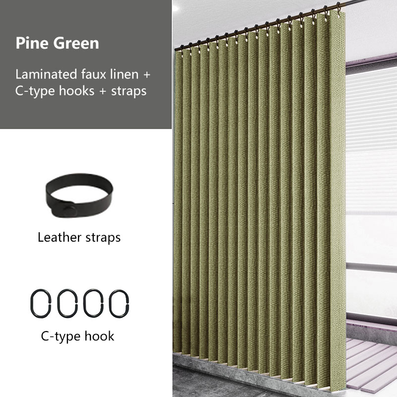 Cortina de chuveiro opaca de imitação de linho laminado, anel grande multicolorido, à prova d'água, forte e grosso, adequada para uso em banheiro